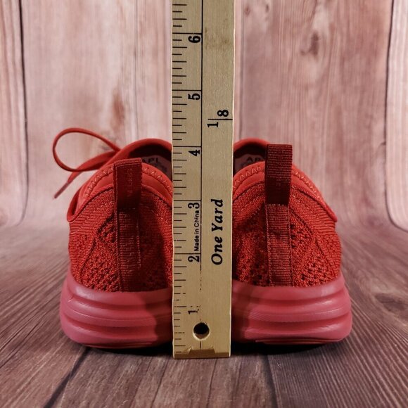 APL Womens Size 6.5 Techloom Phantom Red Knit Lace Up Running Shoes - Picture 12 of 14